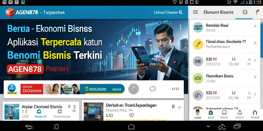 Antarmuka AGEN878 menampilkan berita ekonomi dan bisnis terkini yang mudah diakses.