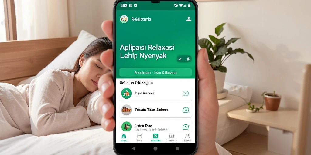 Tampilan antarmuka E88 saat memilih suasana Tidur & Relaksasi.