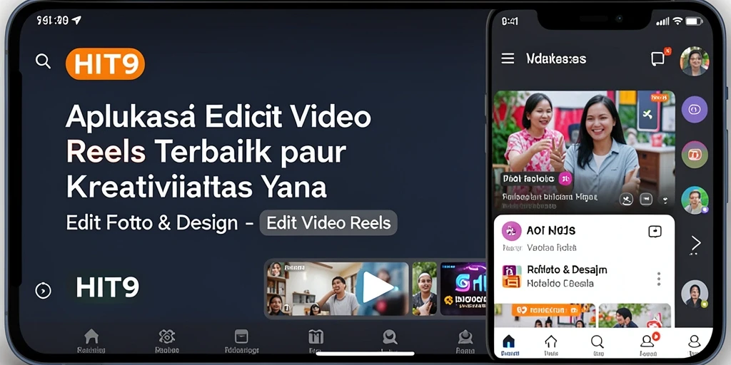Antarmuka intuitif aplikasi HIT9 untuk Edit Video Reels.