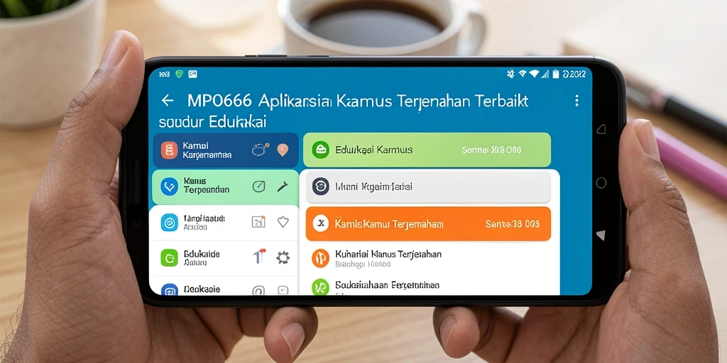 Antarmuka aplikasi MPO666 dengan fitur terjemahan yang mudah digunakan.
