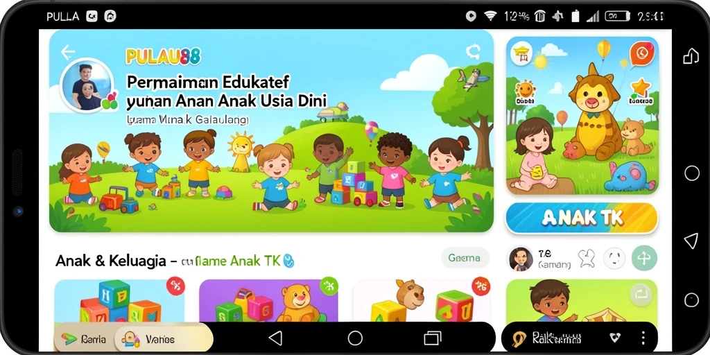 Antarmuka PULAU88 yang ramah anak dan interaktif.