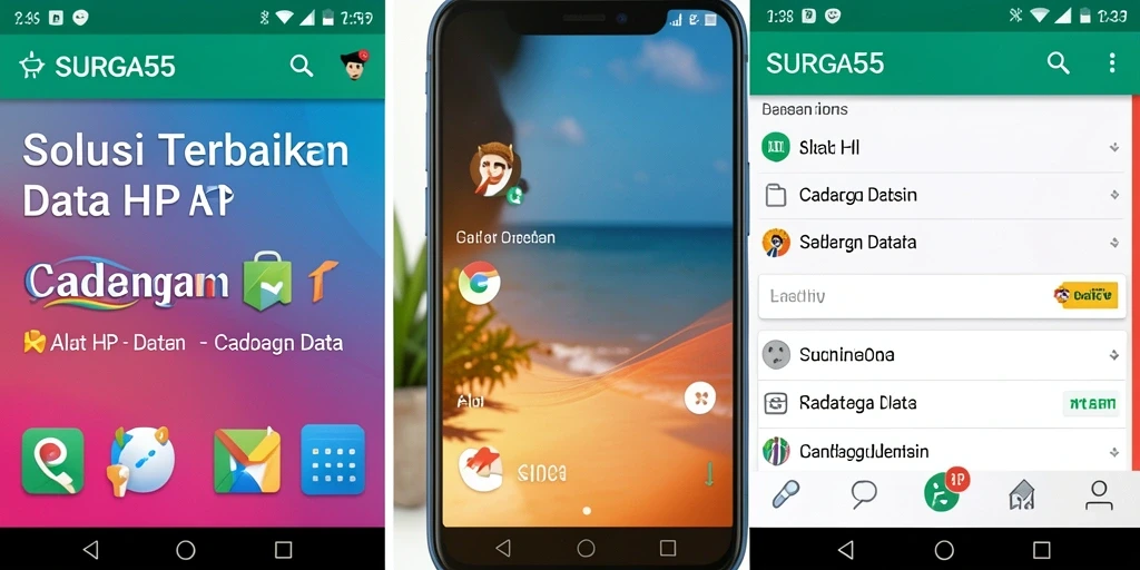 Antarmuka SURGA55 menunjukkan fitur cadangan data yang intuitif.